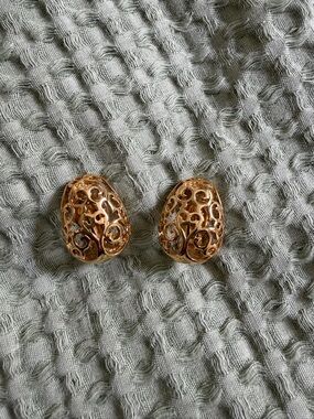 Vintage YSL Gold Toned Clip-On Earrings